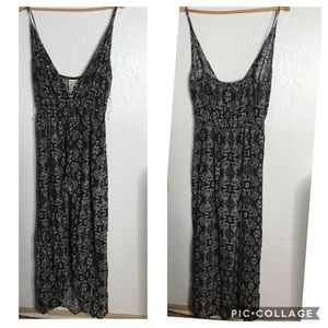 Black Printed Maxi Dress - Feminine Summer Slip Dress